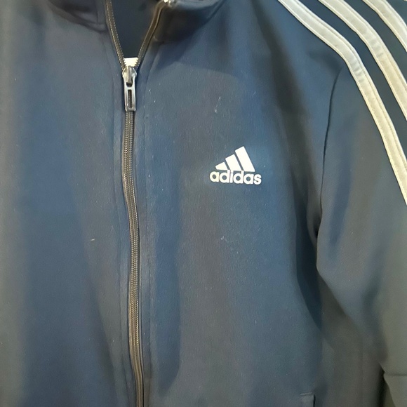 Adidas sports jersey S/P Unisex Navy blue with stripes on sides - Picture 7 of 9